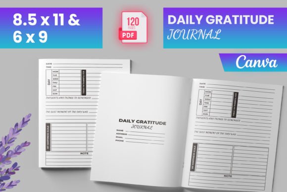 Download Daily Gratitude Journal Canva (KDP) - Premium Resources
