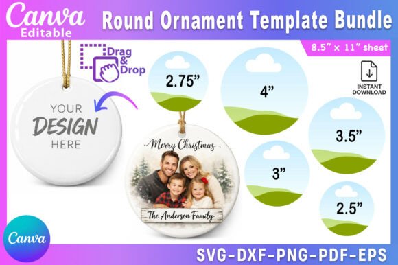 Download Round Ornament Canva Template Bundle - Canva template Collection