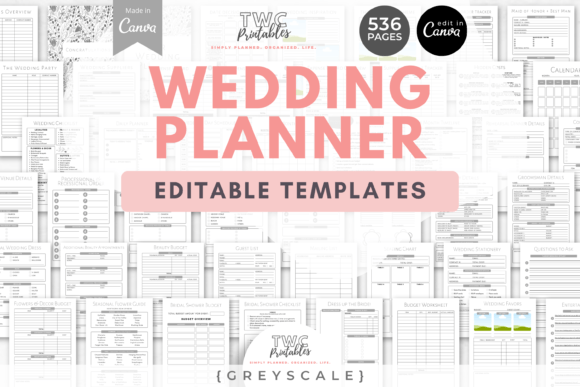 Download Wedding Planner Canva Templates | GREYSC - Canva template Collection