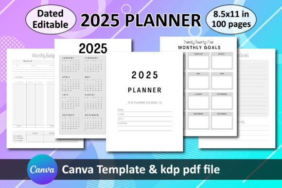 Download 2025 Planner - Canva Template &amp; PDF - Canva template Collection