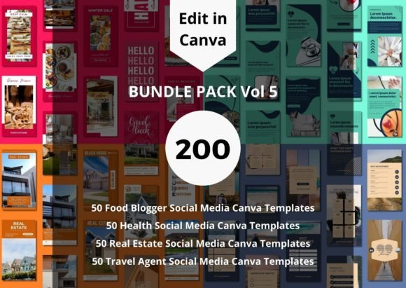 Download Social Media Canva Templates Bundle - Canva template Collection
