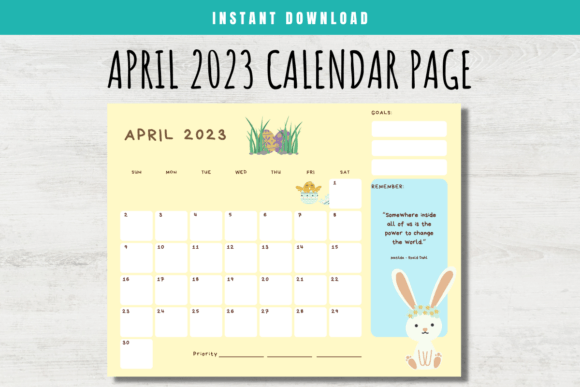 Download April 2023 Calendar Page for Kids - 2023 calendar Collection