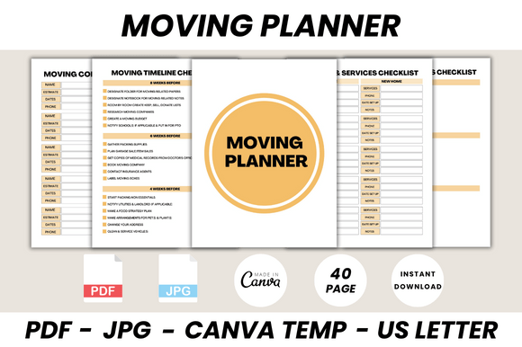 Download Moving Planner Canva Template - Canva template Collection