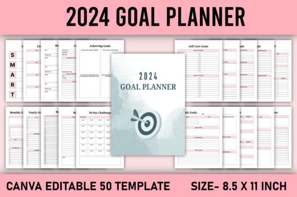 Download 2024 Goal Planner Canva Template - Canva template Collection