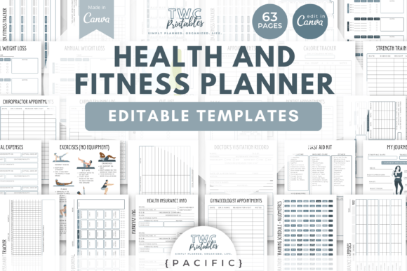 Download Fitness Planner Canva Templates | PAC - Canva template Collection