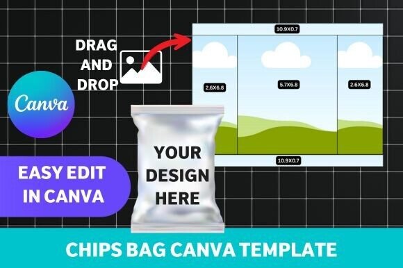 Download Chips Bag Canva Template - Canva template Collection