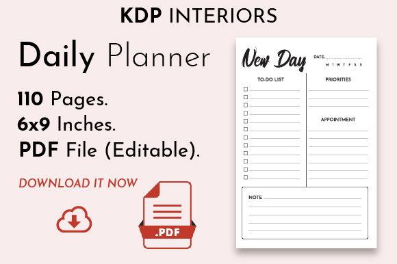Download Undated Daily Planner [KDP Interior] - Premium Resources