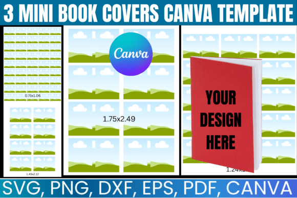 Download 3 Mini Book Covers Canva Template - Canva template Collection