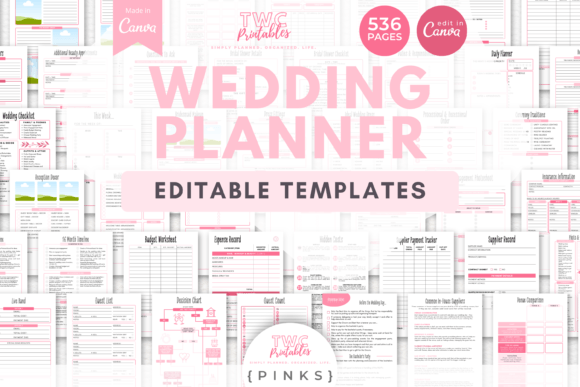 Download Wedding Planner Canva Templates | PINKS - Canva template Collection