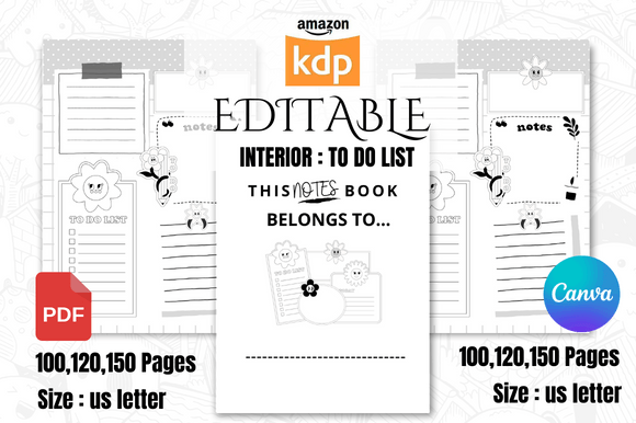 Download Cute to Do List Interior for Amazon KDP - To do list interior Collection