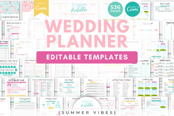 Download Wedding Planner Canva Templates | SUMMER - Canva template Collection