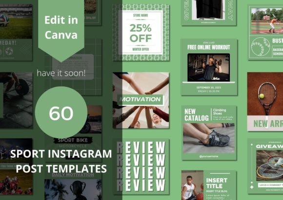 Download 60 Sports Social Media Canva Templates - Canva template Collection
